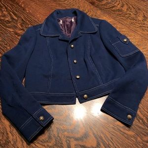 Vintage Womens Jean Military Style Jacket Blazer